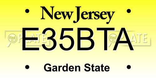 E35BTA New Jersey License Plate