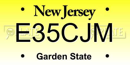 E35CJM New Jersey License Plate
