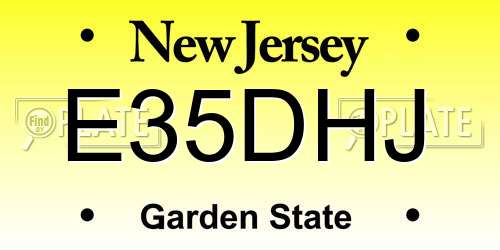 E35DHJ New Jersey License Plate