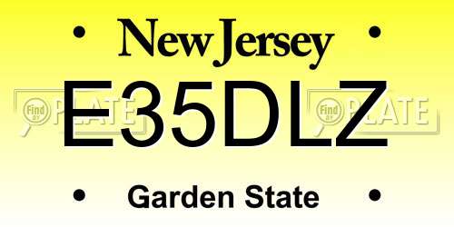 E35DLZ New Jersey License Plate