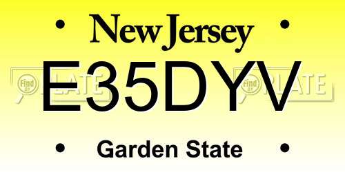 E35DYV New Jersey License Plate