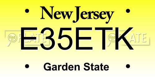 E35ETK New Jersey License Plate