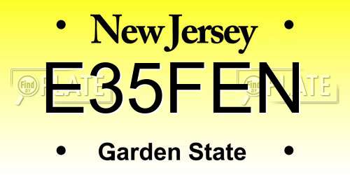 E35FEN New Jersey License Plate