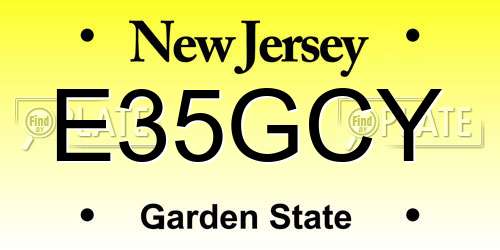 E35GCY New Jersey License Plate