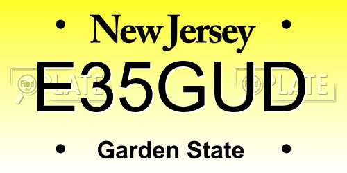 E35GUD New Jersey License Plate