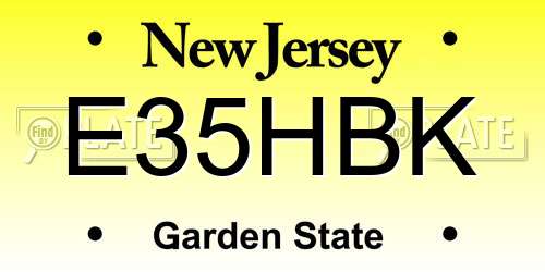 E35HBK New Jersey License Plate