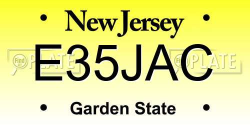 E35JAC New Jersey License Plate