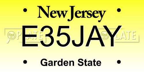 E35JAY New Jersey License Plate