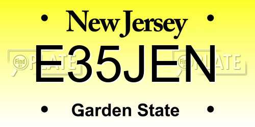 E35JEN New Jersey License Plate