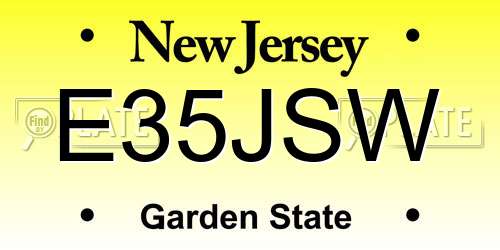 E35JSW New Jersey License Plate