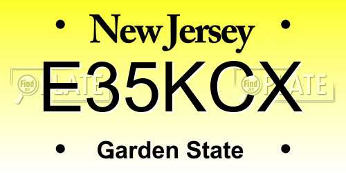 E35KCX New Jersey License Plate