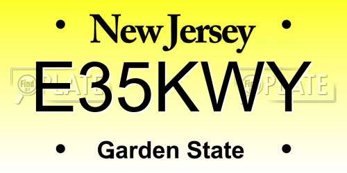 E35KWY New Jersey License Plate