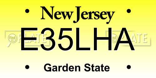 E35LHA New Jersey License Plate