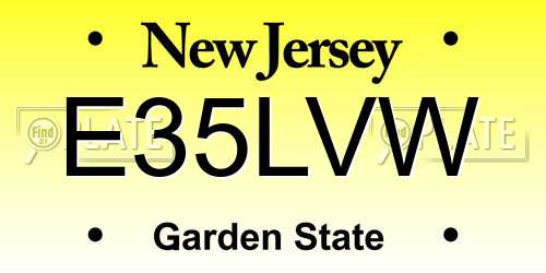 E35LVW New Jersey License Plate