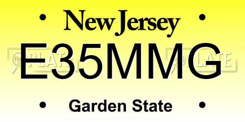 E35MMG New Jersey License Plate