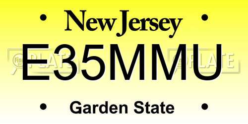 E35MMU New Jersey License Plate