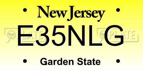 E35NLG New Jersey License Plate