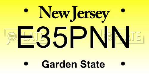 E35PNN New Jersey License Plate