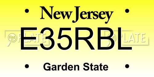 E35RBL New Jersey License Plate