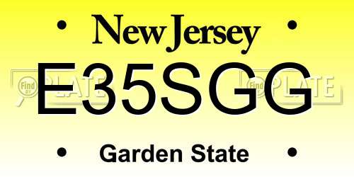 E35SGG New Jersey License Plate