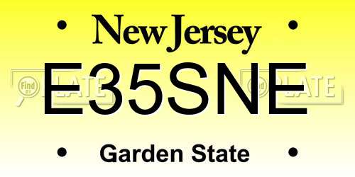E35SNE New Jersey License Plate