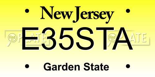 E35STA New Jersey License Plate