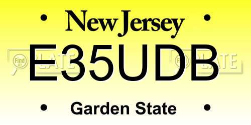 E35UDB New Jersey License Plate