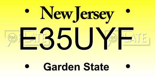 E35UYF New Jersey License Plate