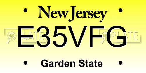 E35VFG New Jersey License Plate