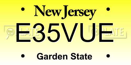 E35VUE New Jersey License Plate