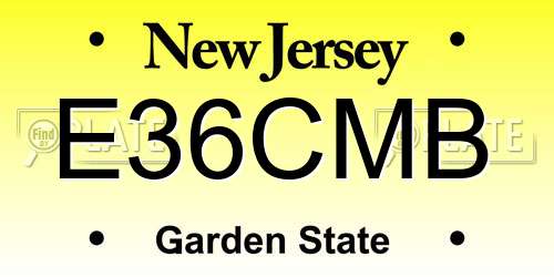E36CMB New Jersey License Plate