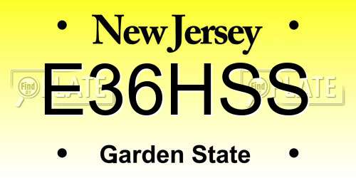E36HSS New Jersey License Plate