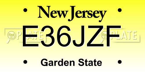 E36JZF New Jersey License Plate