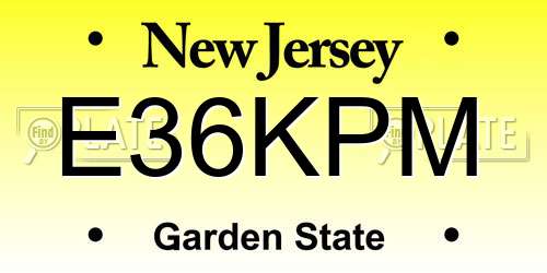 E36KPM New Jersey License Plate