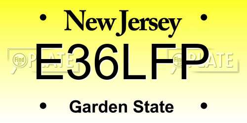 E36LFP New Jersey License Plate