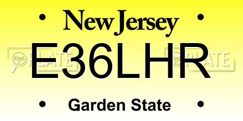 E36LHR New Jersey License Plate