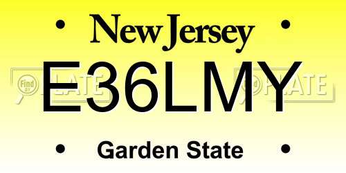 E36LMY New Jersey License Plate