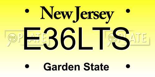 E36LTS New Jersey License Plate