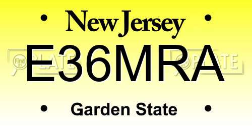 E36MRA New Jersey License Plate
