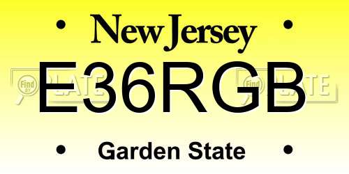 E36RGB New Jersey License Plate