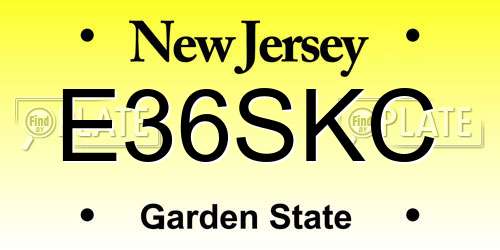 E36SKC New Jersey License Plate