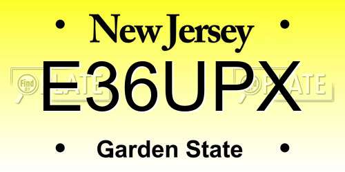 E36UPX New Jersey License Plate