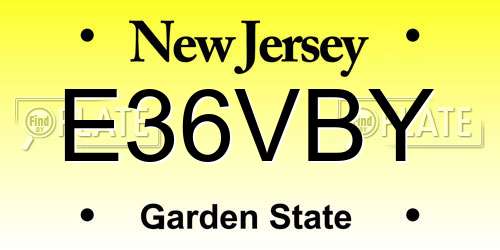 E36VBY New Jersey License Plate