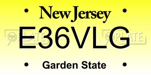 E36VLG New Jersey License Plate