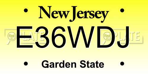 E36WDJ New Jersey License Plate