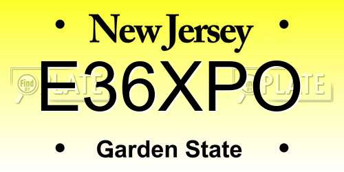 E36XPO New Jersey License Plate
