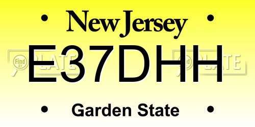 E37DHH New Jersey License Plate