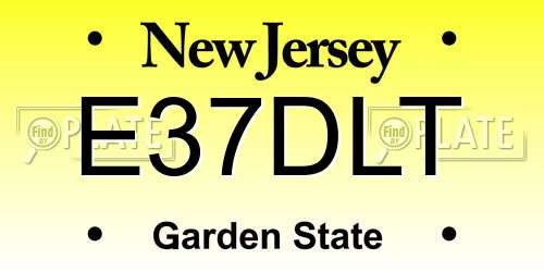 E37DLT New Jersey License Plate