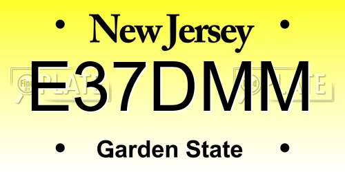 E37DMM New Jersey License Plate