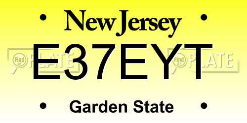 E37EYT New Jersey License Plate